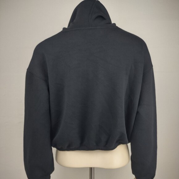NWT Spanx Very Black Air Essentials Cropped hoodie hooded sweatshirt Small - Picture 5 of 9